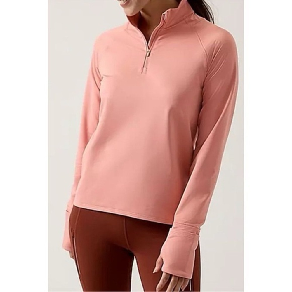 Athleta Women's Whistler Half-Zip Mauve Pink Long Sleeve Sweatshirt